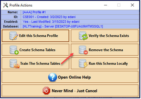 Profile Actions Menu Profile Actions Menu