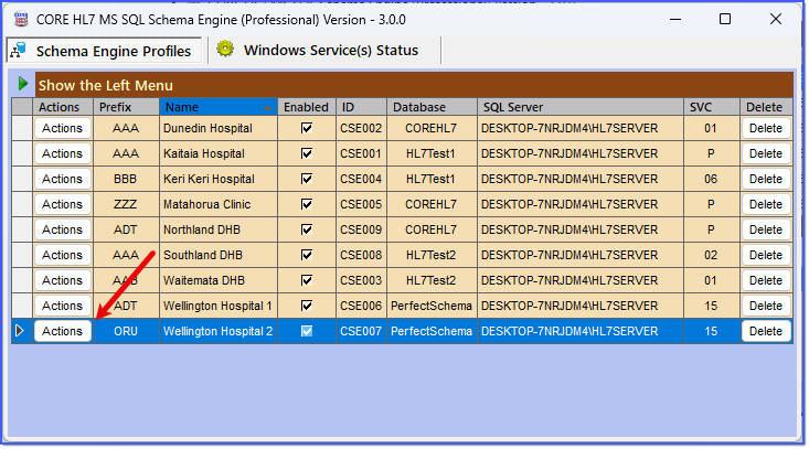 The Main Window - Click Actions
