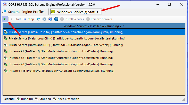 Toggle Arrow (Services View) Toggle Arrow (Services View)