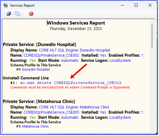 Services Report